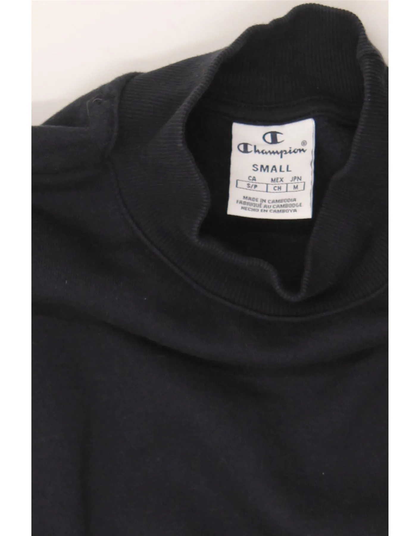 CHAMPION Womens Oversized Sweatshirt Jumper UK 10 Small Navy Blue Cotton