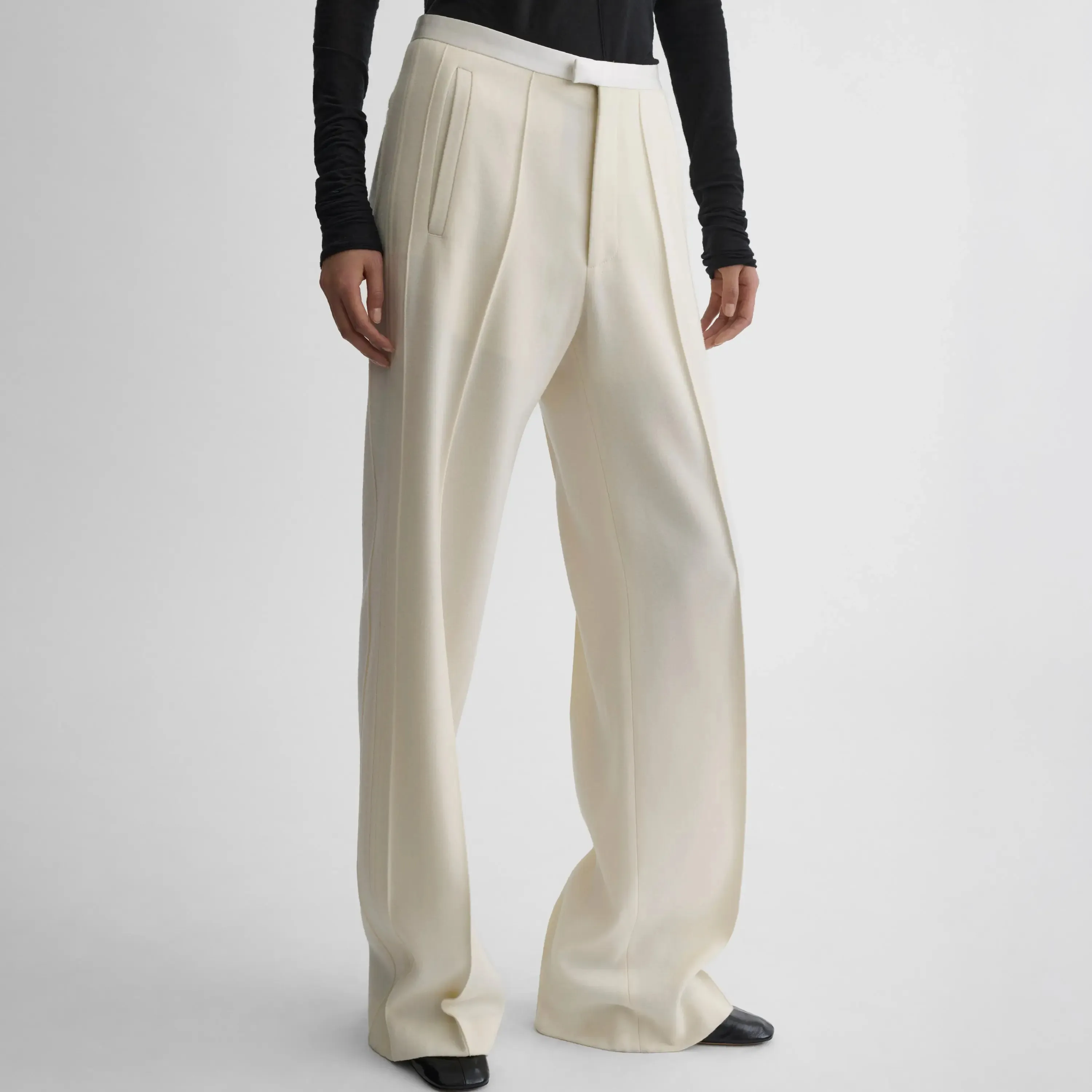 CLASSIC TAILORED TROUSERS | cream wool