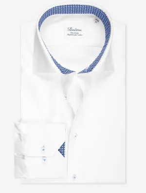 Contrast Twill Fitted Body Shirt White