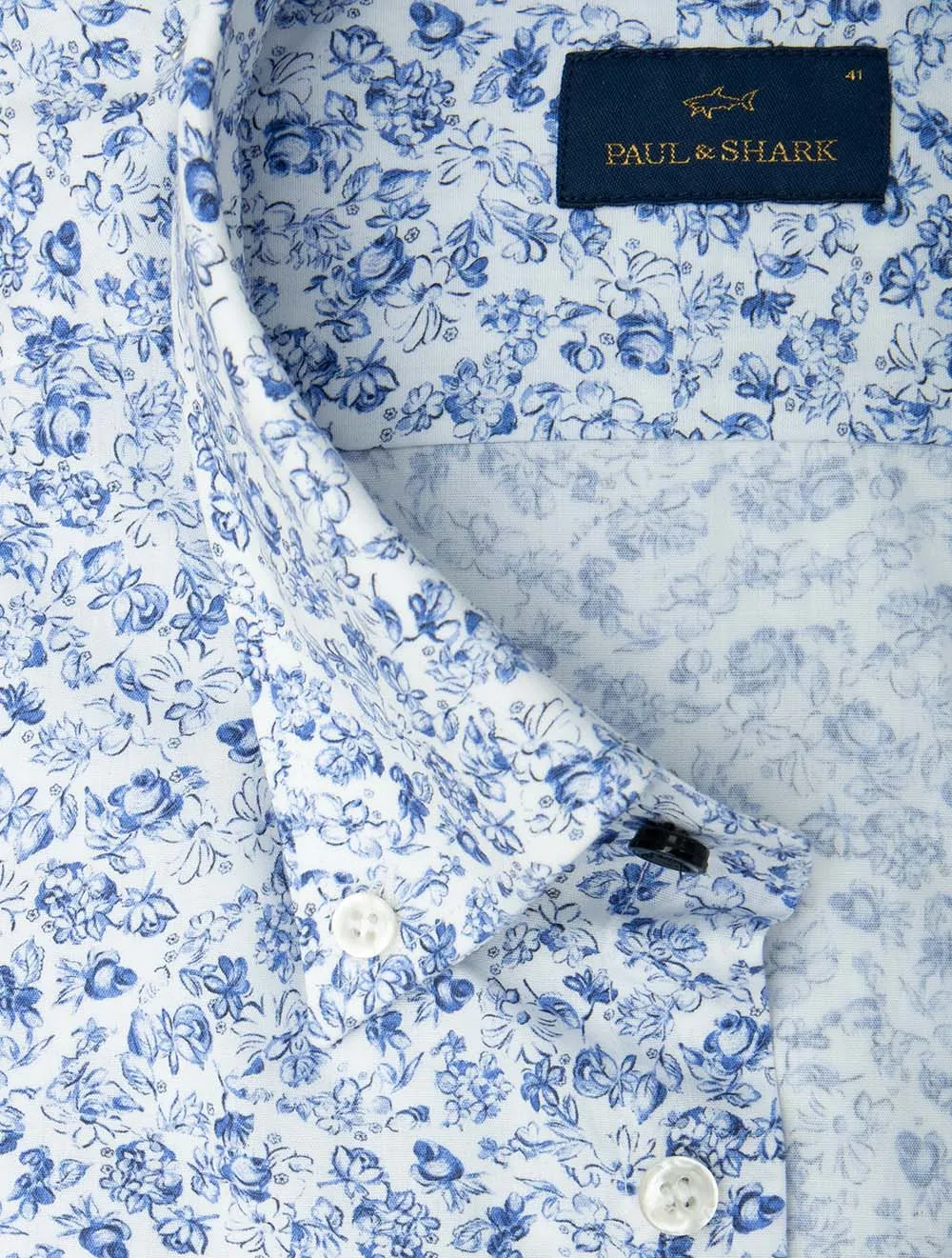 Cotton Floral Shirt White