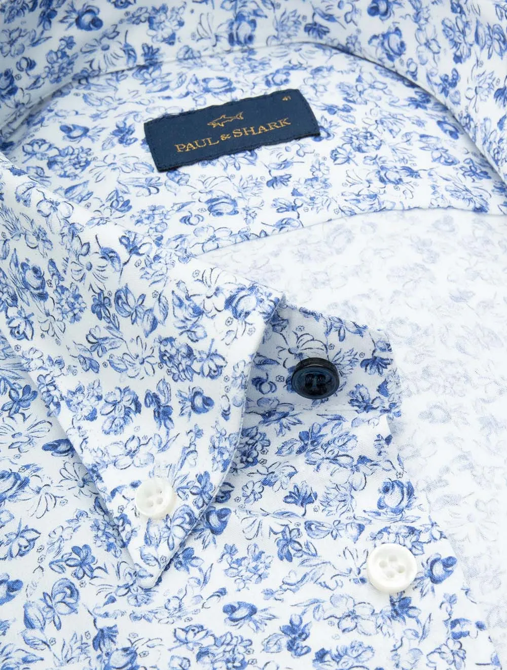 Cotton Floral Shirt White