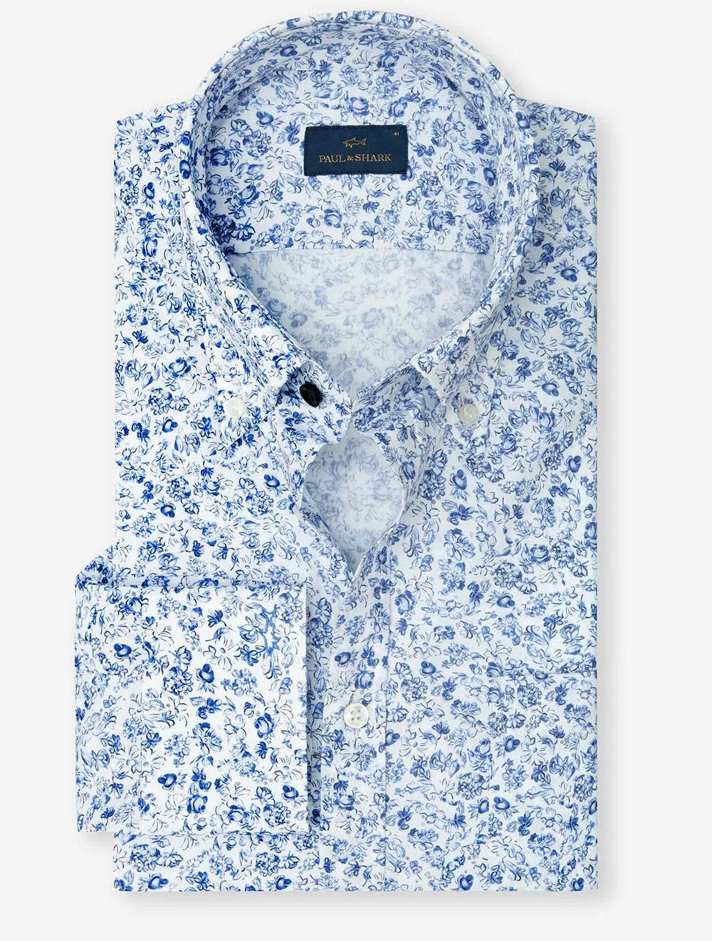 Cotton Floral Shirt White