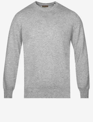 Crew Neck Cashmere Slim Fit Jumper Grey