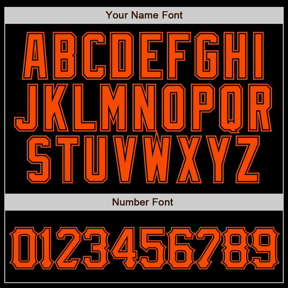 Custom Black Orange Pinstripe Orange-Black Authentic Baseball Jersey