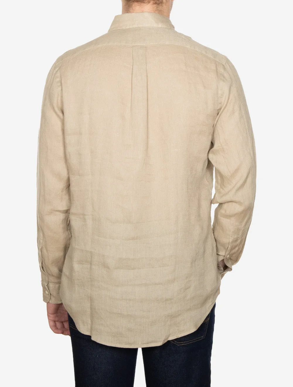 Custom Fit Linen Shirt Beige