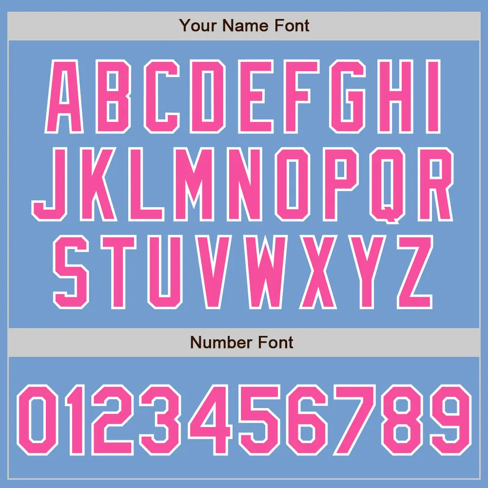 Custom Light Blue Pink-White Authentic Baseball Jersey