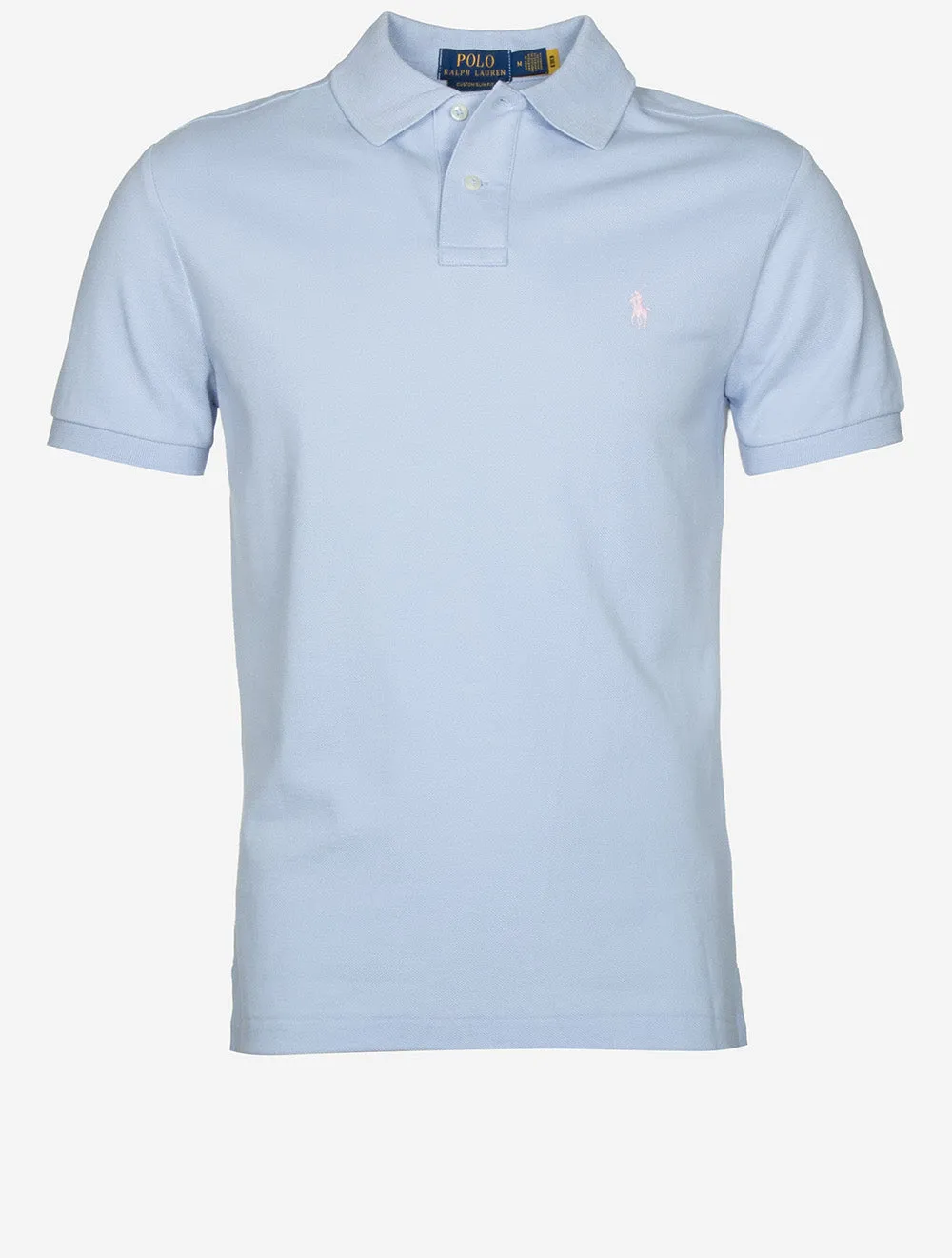 Custom Slim Fit Mesh Polo Shirt Blue Water