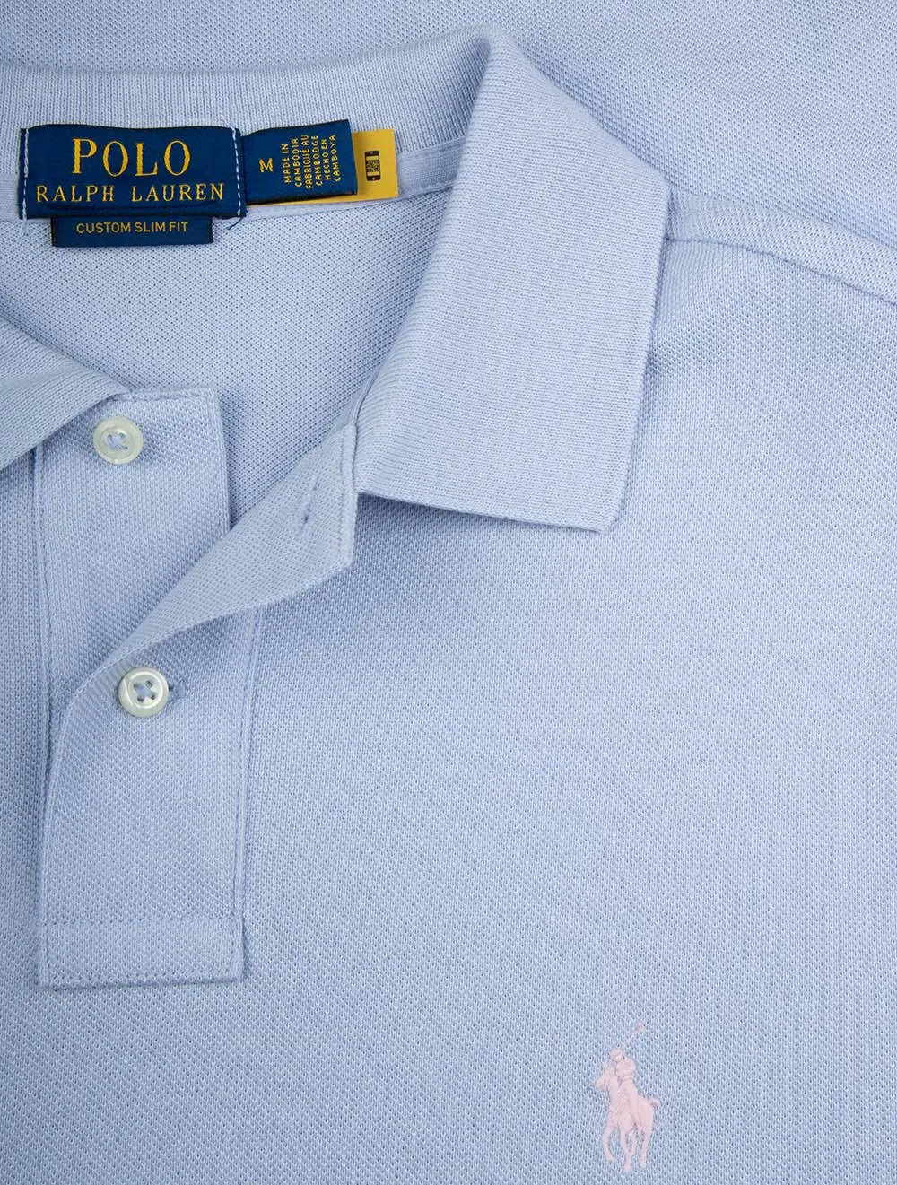 Custom Slim Fit Mesh Polo Shirt Blue Water