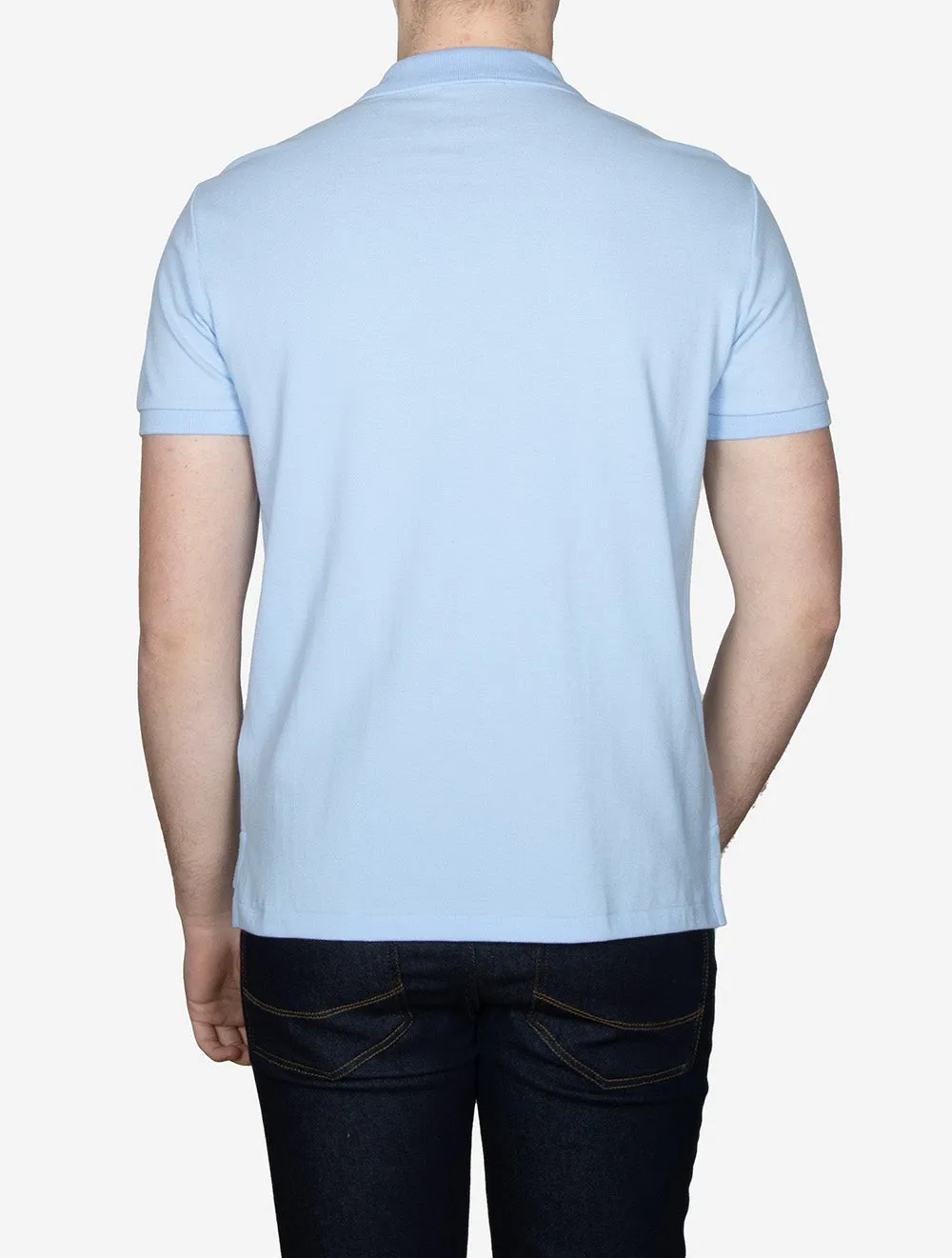 Custom Slim Fit Mesh Polo Shirt Blue