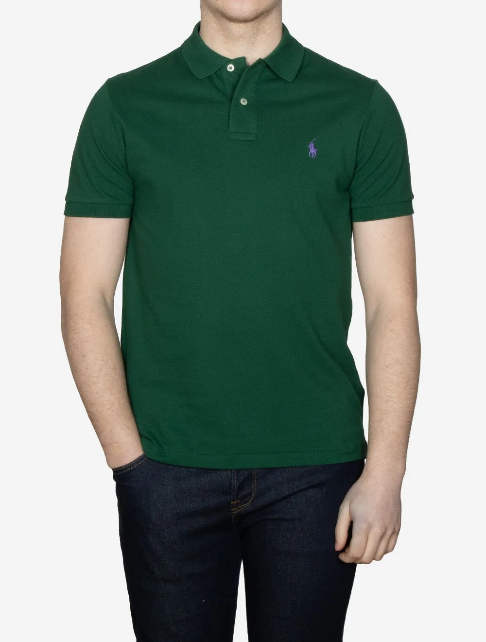 Custom Slim Fit Mesh Polo Shirt Outback Green