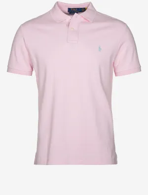 Custom Slim Fit Mesh Polo Shirt Pink