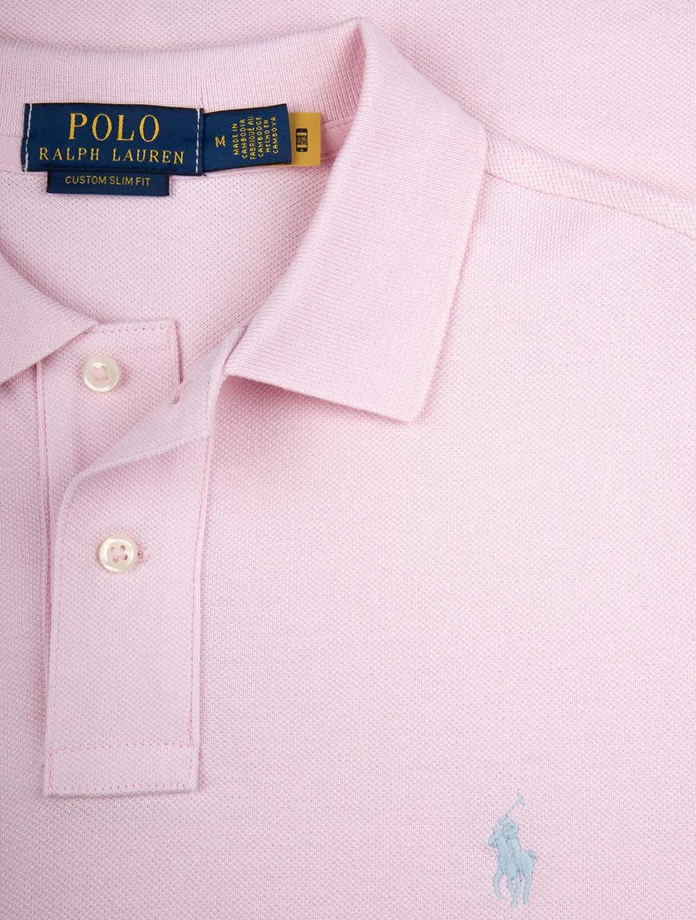 Custom Slim Fit Mesh Polo Shirt Pink