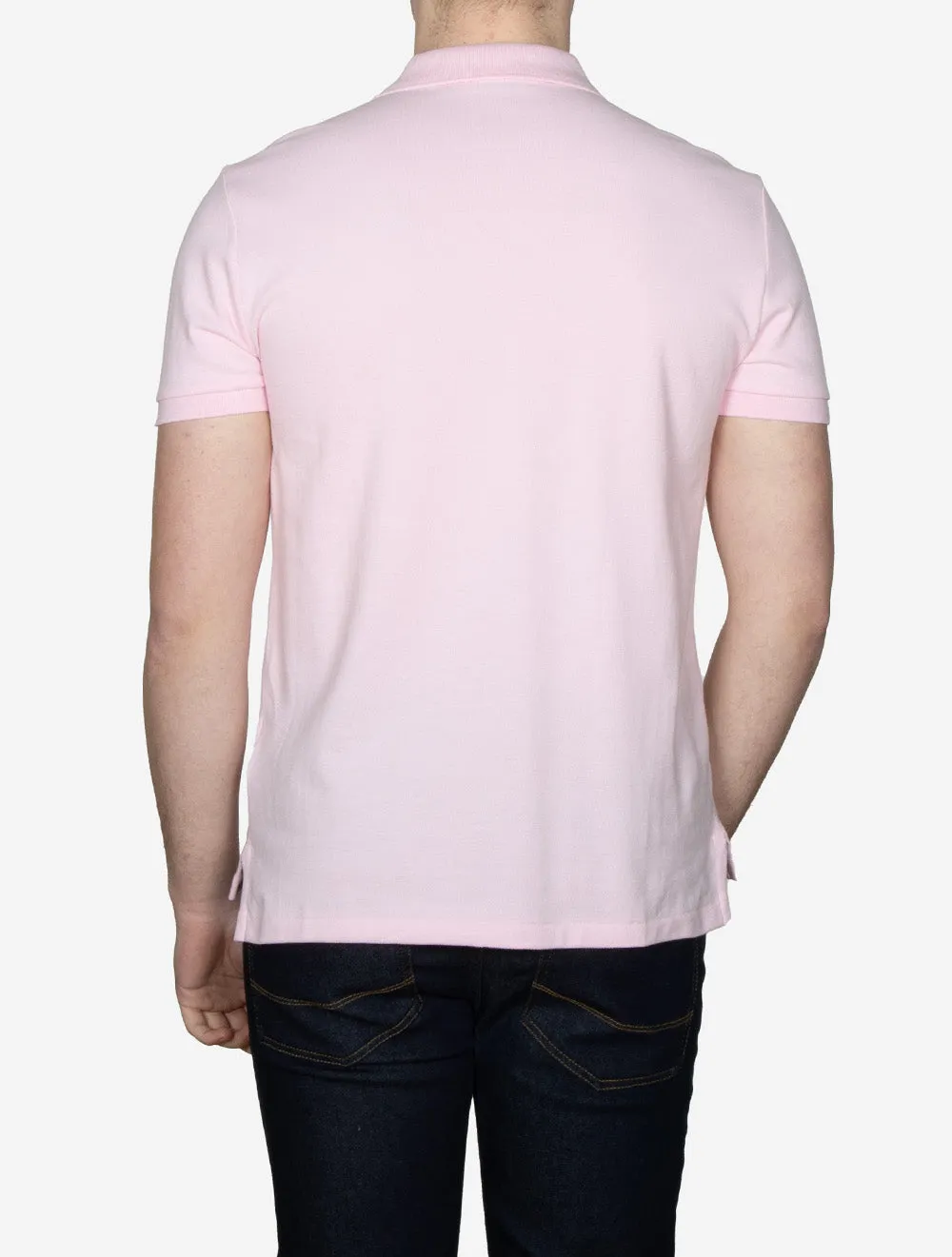 Custom Slim Fit Mesh Polo Shirt Pink