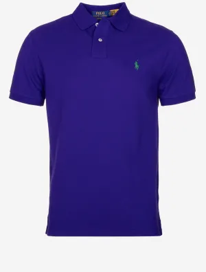 Custom Slim Fit Mesh Polo Shirt Purple