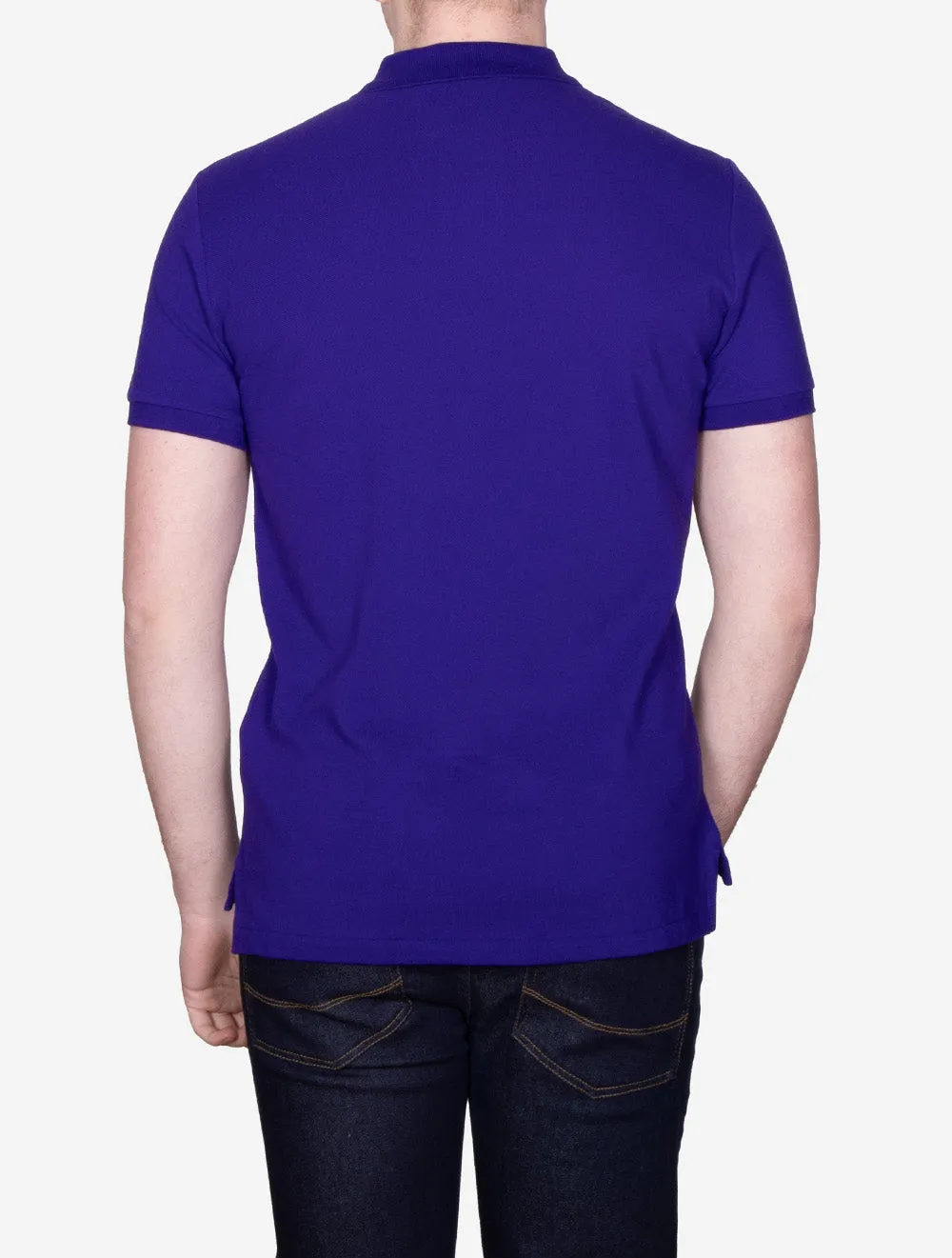 Custom Slim Fit Mesh Polo Shirt Purple
