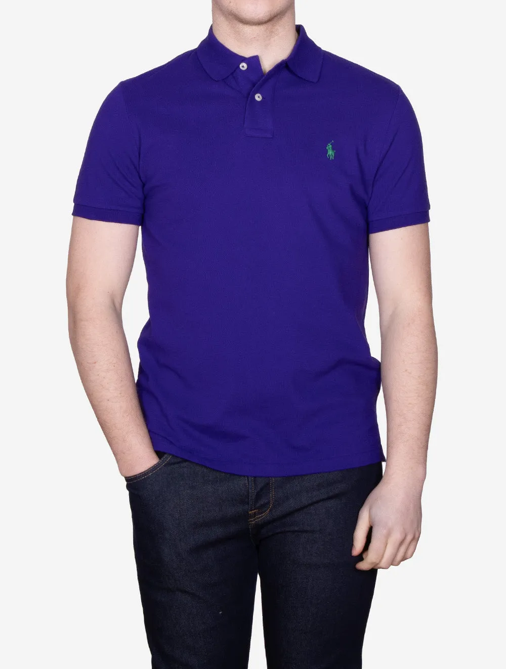 Custom Slim Fit Mesh Polo Shirt Purple