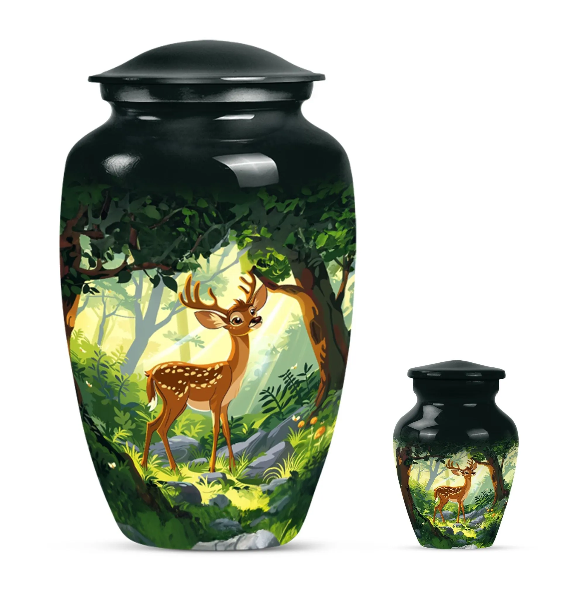 Deer Urn for Female - Unique Aluminium Memorial Keepsake