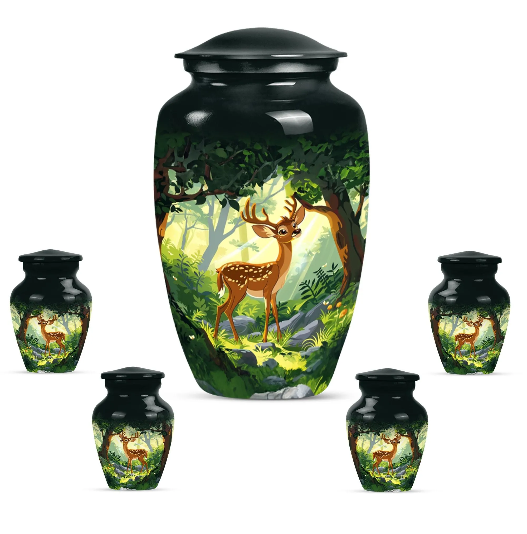 Deer Urn for Female - Unique Aluminium Memorial Keepsake