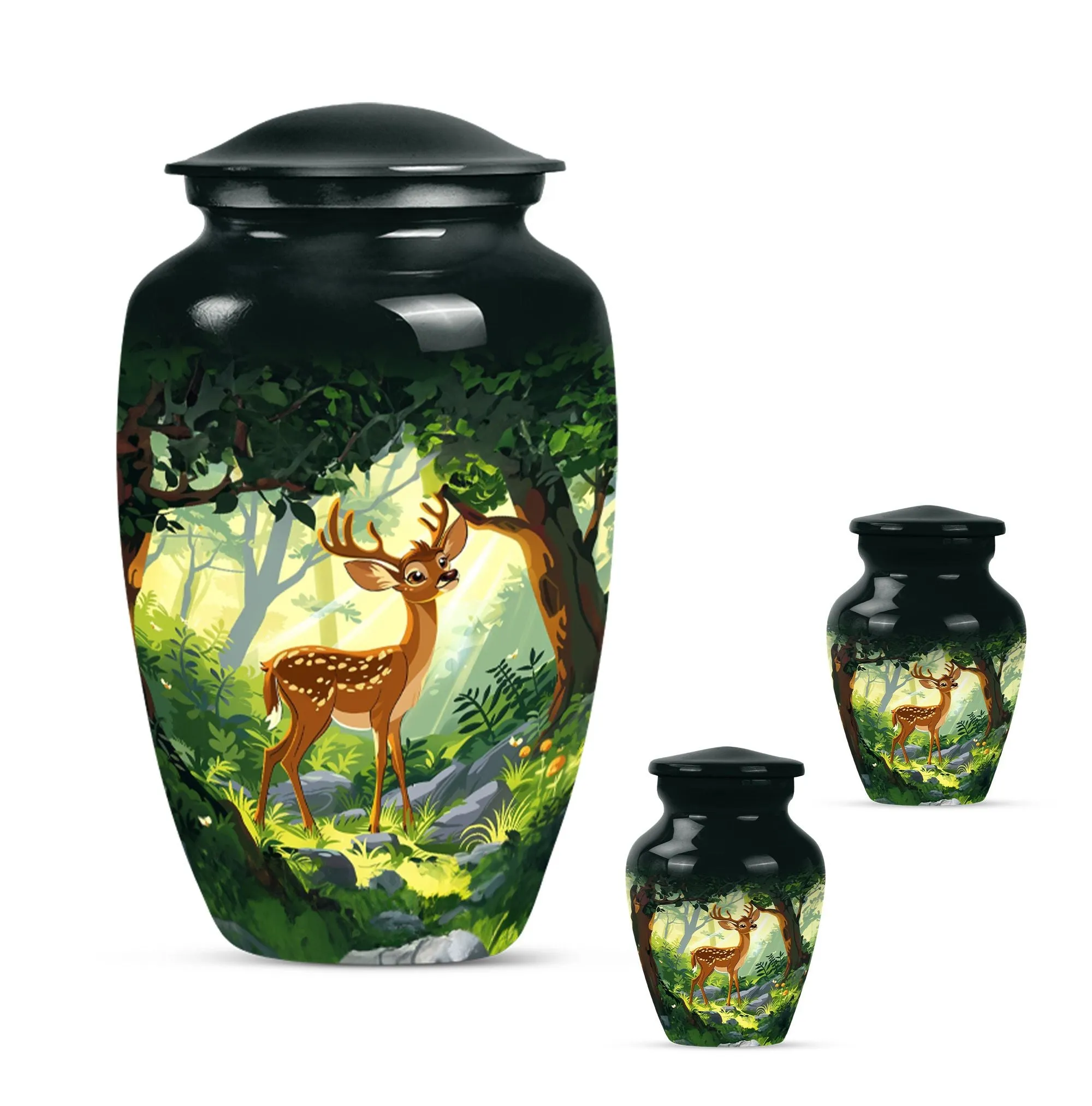 Deer Urn for Female - Unique Aluminium Memorial Keepsake