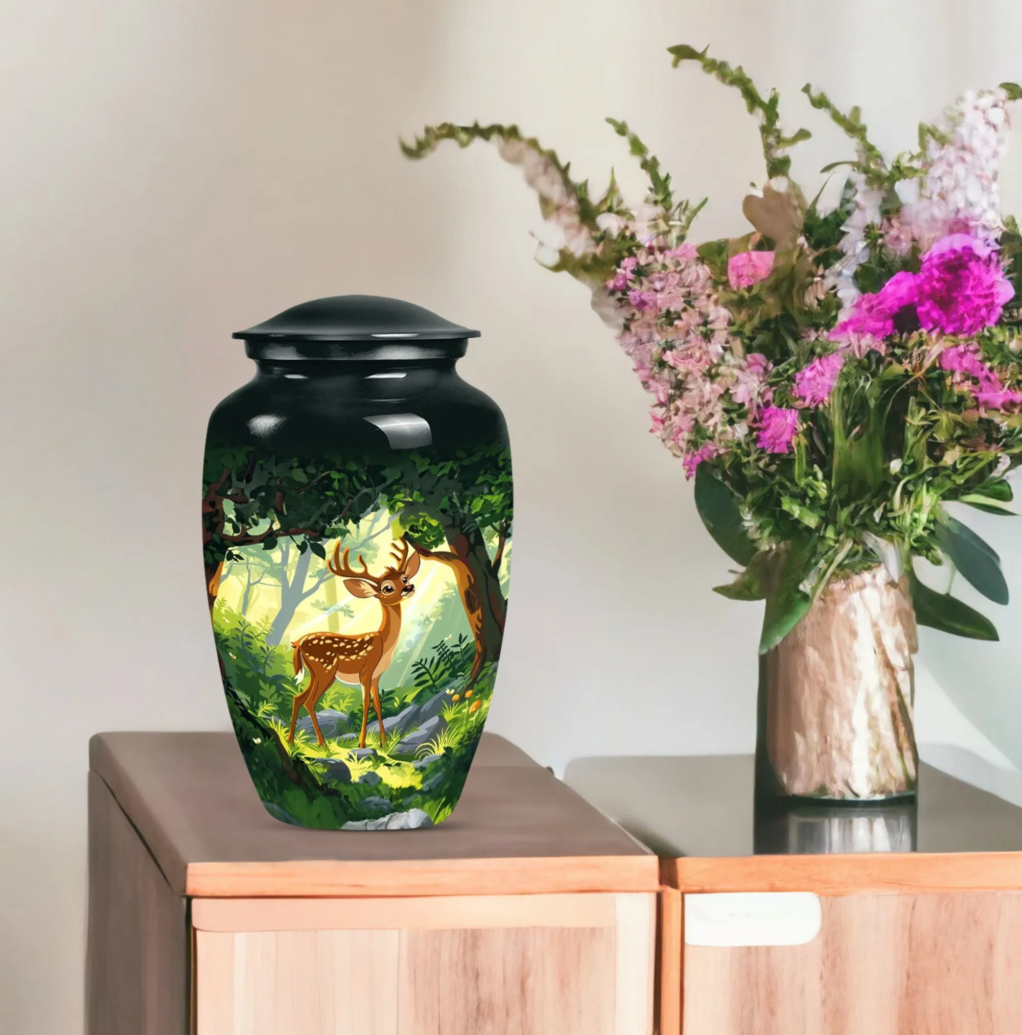 Deer Urn for Female - Unique Aluminium Memorial Keepsake