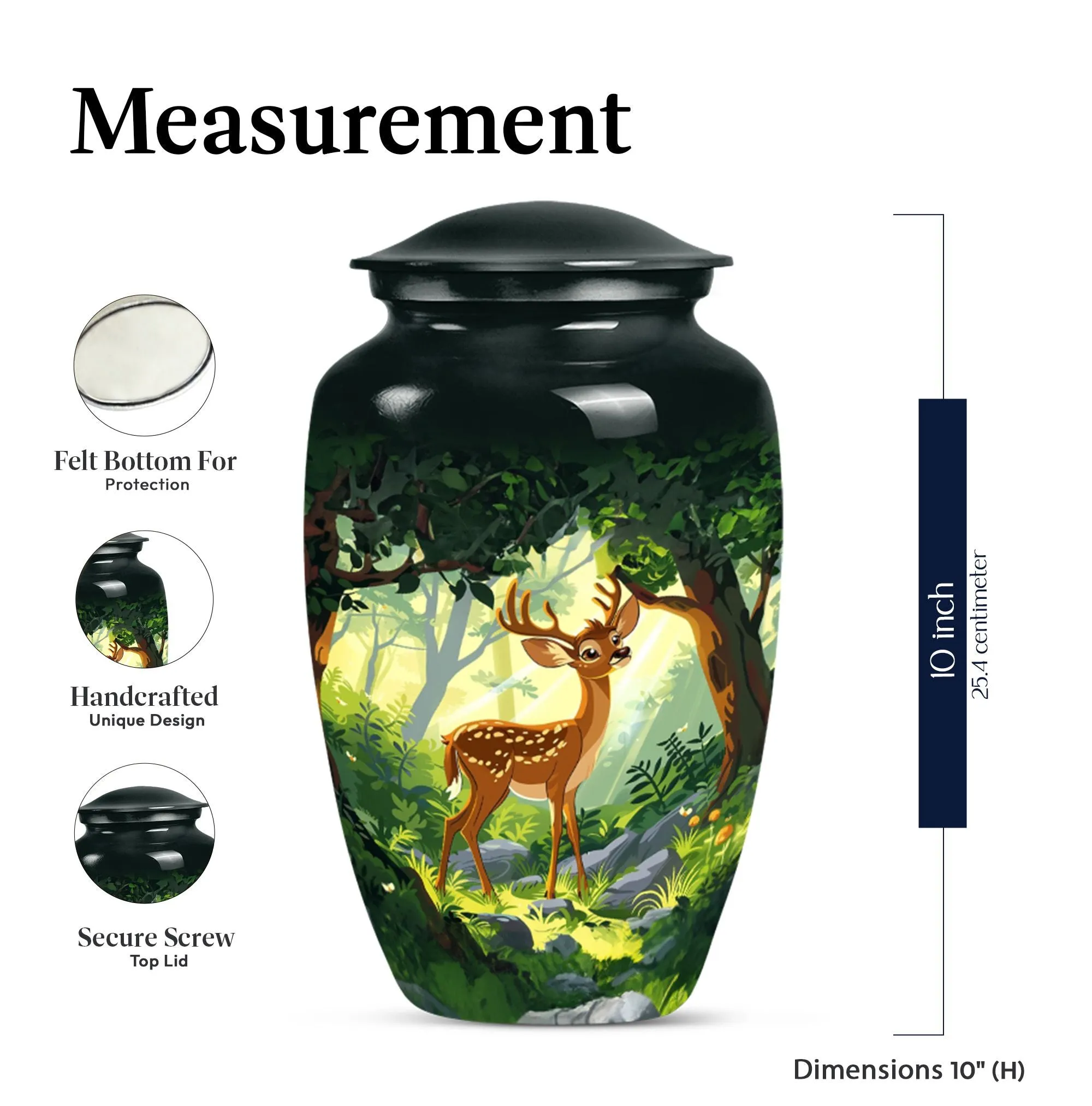 Deer Urn for Female - Unique Aluminium Memorial Keepsake