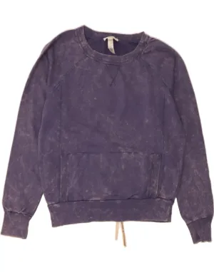 DIESEL Womens Sweatshirt Jumper UK 12 Medium  Navy Blue Tie Dye Cotton
