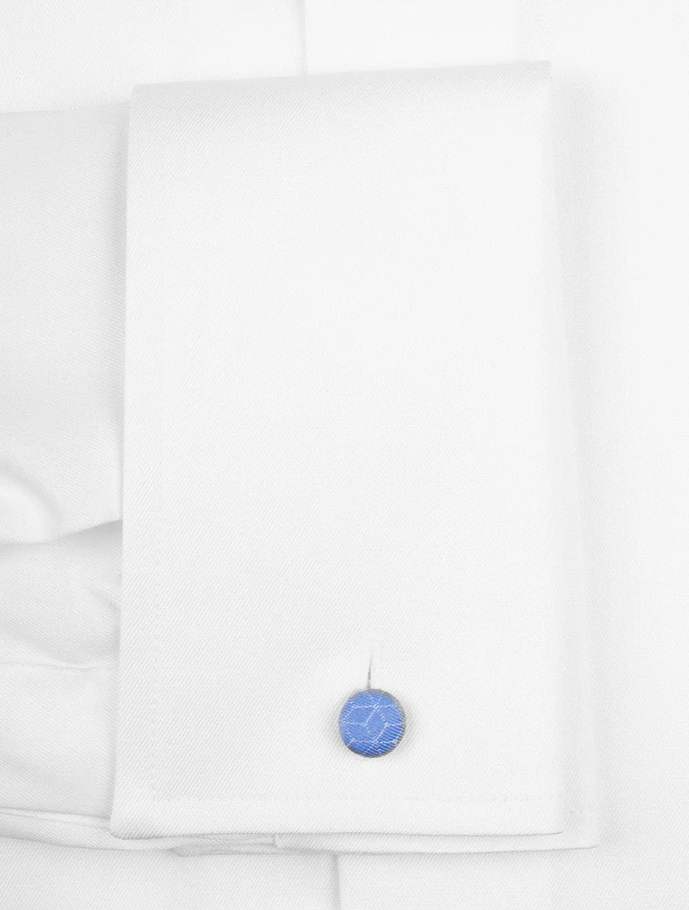 Double Cuff Plain Slim Shirt White
