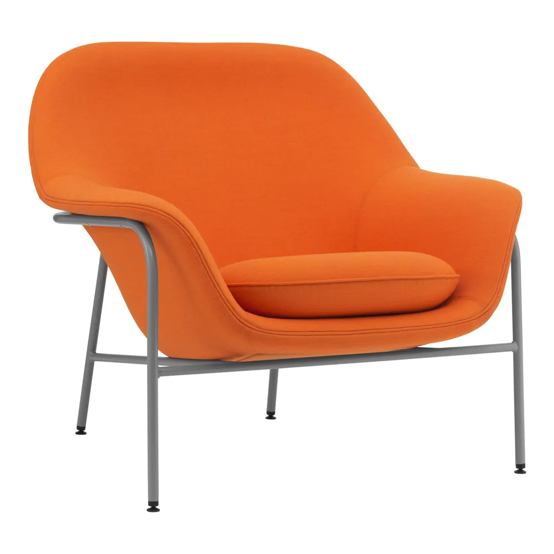 Drape Low Lounge Chair - Steel Legs