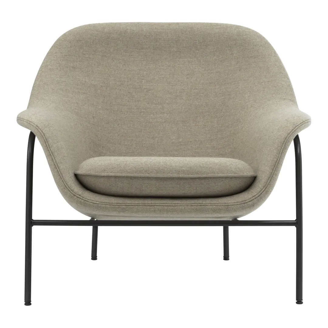 Drape Low Lounge Chair - Steel Legs