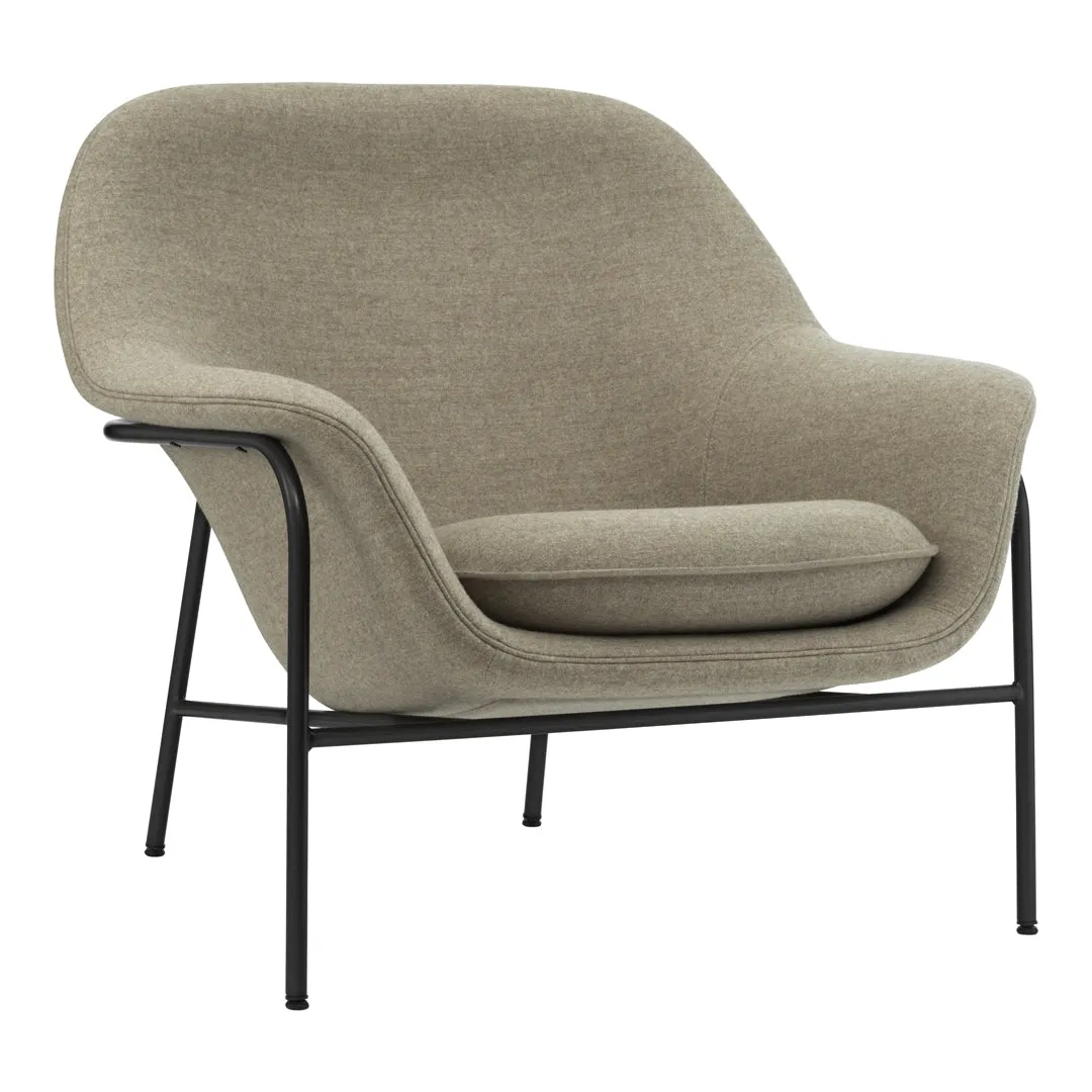 Drape Low Lounge Chair - Steel Legs