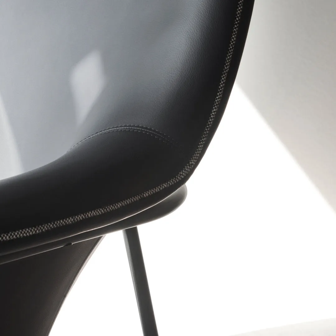 Drape Low Lounge Chair - Steel Legs