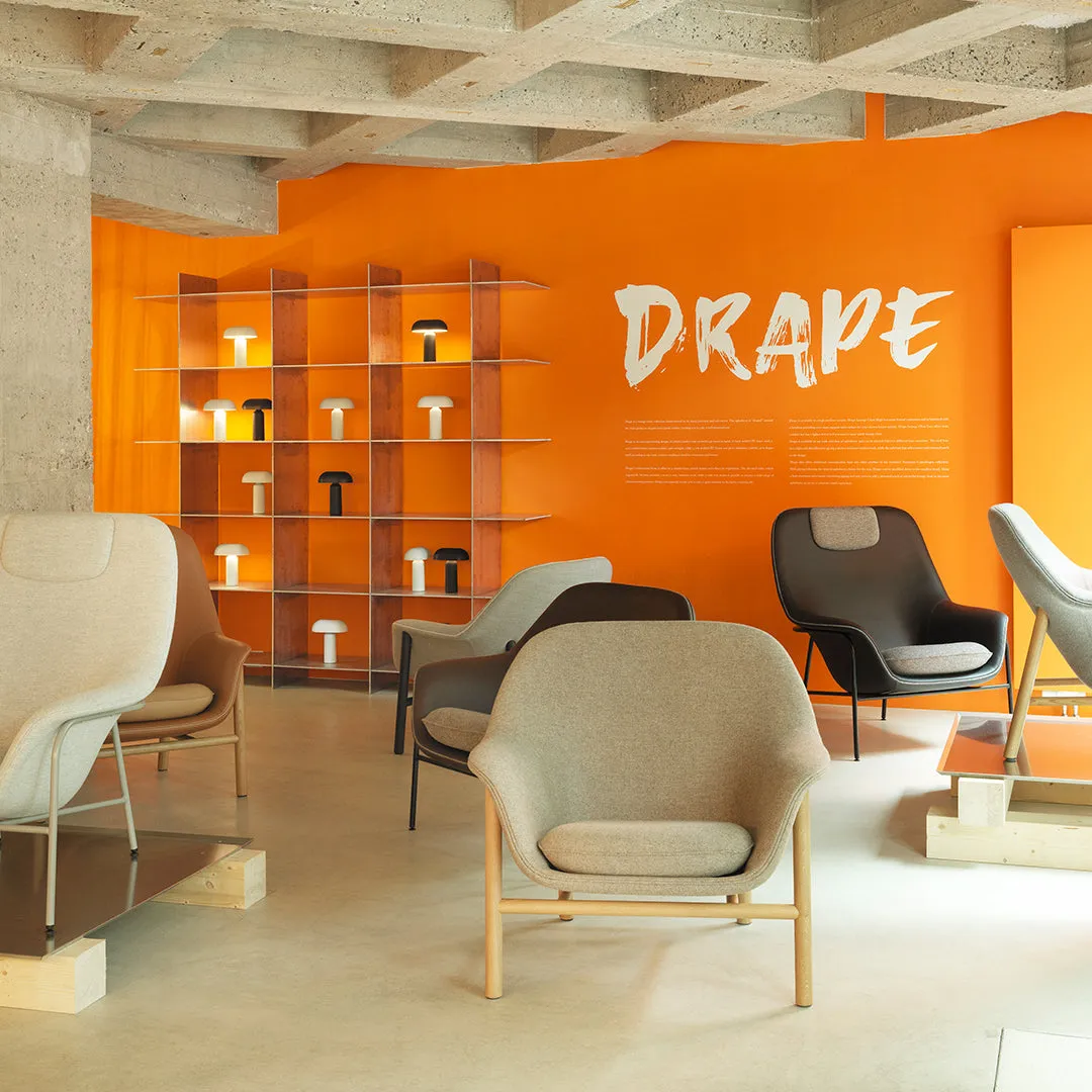 Drape Low Lounge Chair - Steel Legs
