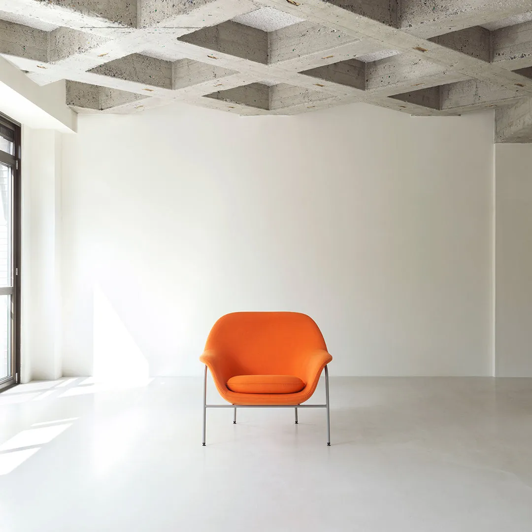 Drape Low Lounge Chair - Steel Legs