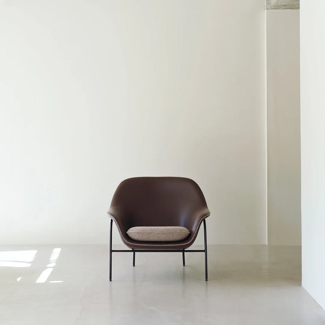 Drape Low Lounge Chair - Steel Legs