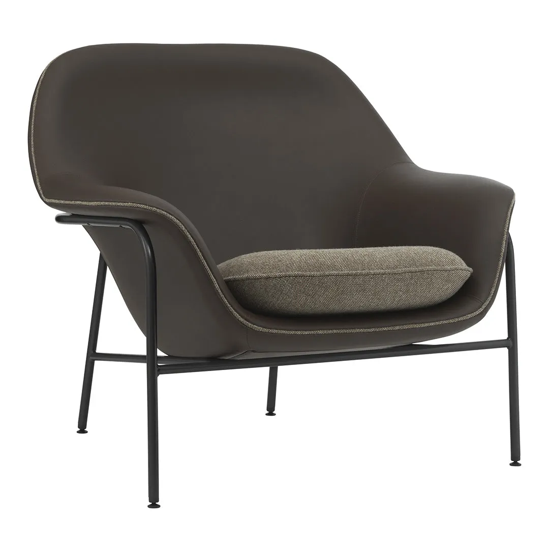 Drape Low Lounge Chair - Steel Legs