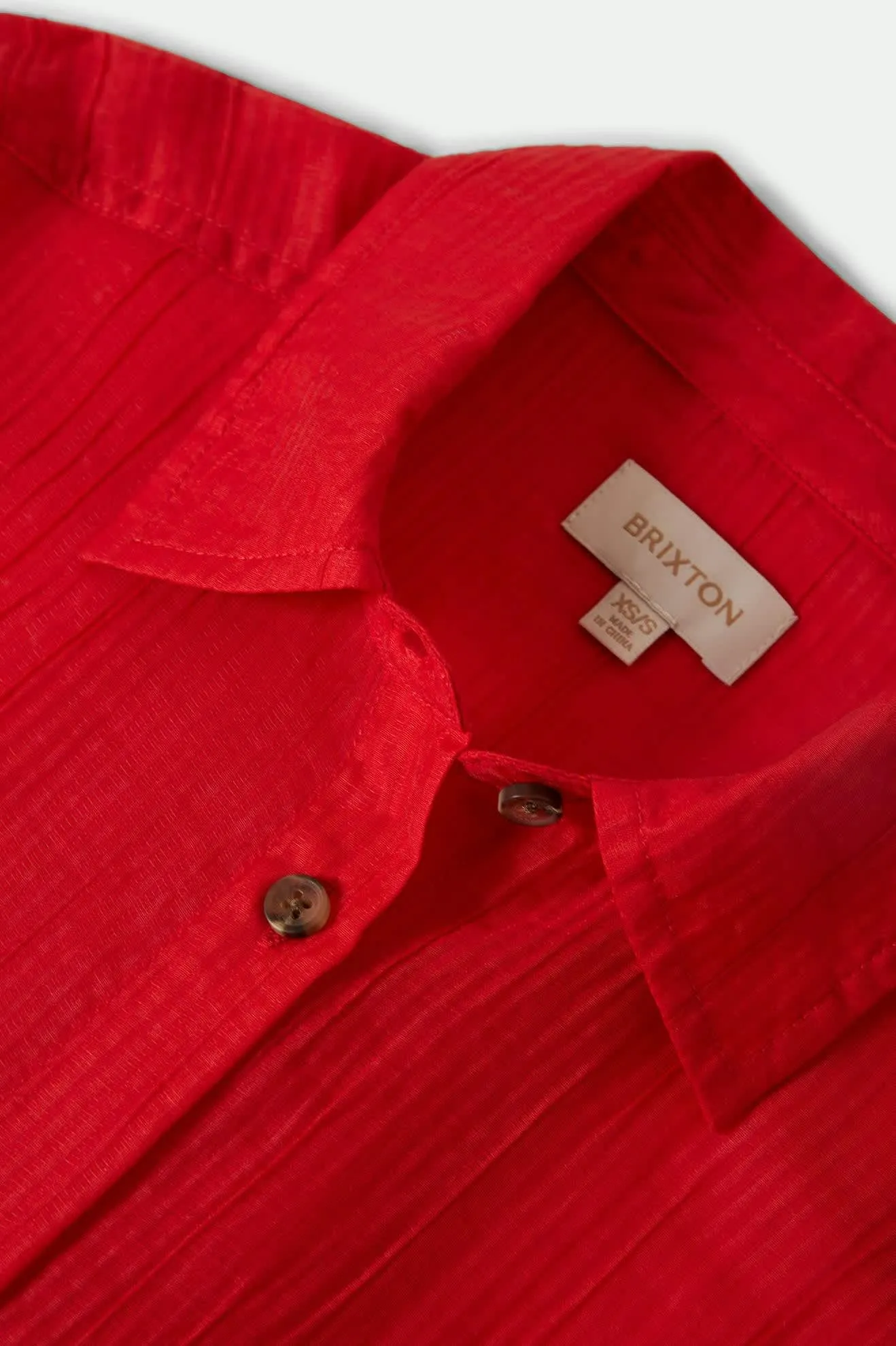 East Side Boxy L/S Button Down - Crimson