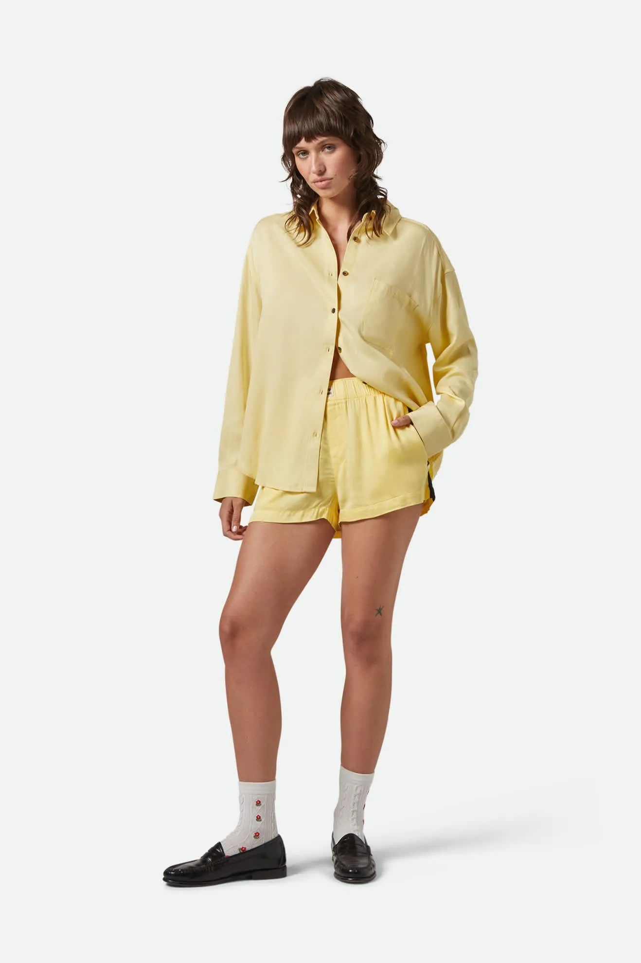 East Side Boxy L/S Button Down - Panna Cotta