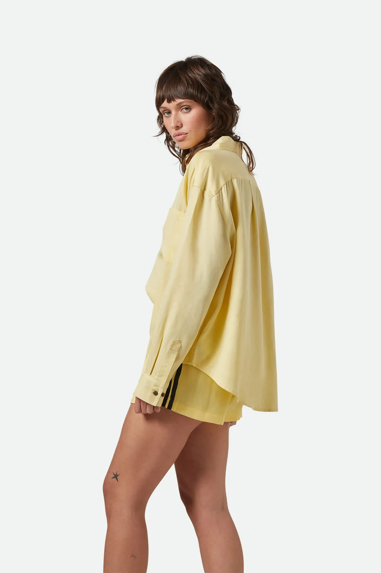 East Side Boxy L/S Button Down - Panna Cotta