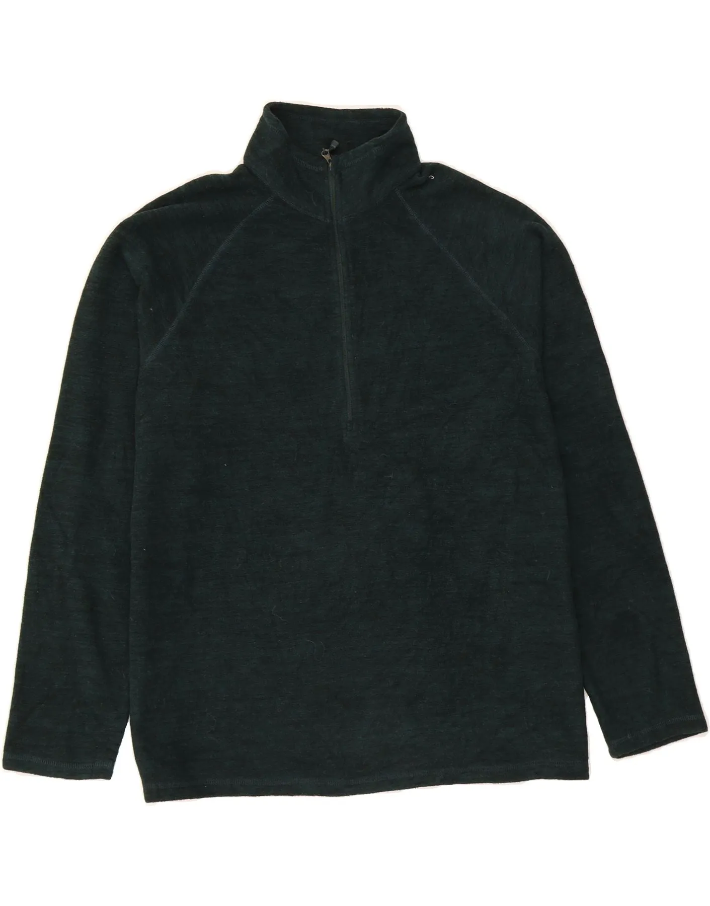 EDDIE BAUER Womens Zip Neck Fleece Jumper UK 18 XL Green Polyester