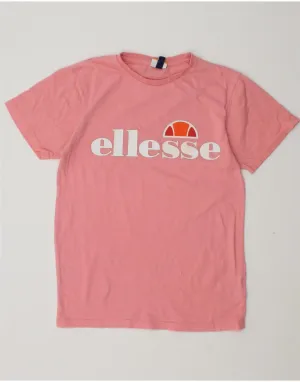 ELLESSE Womens Oversized Graphic T-Shirt Top UK 6 XS  Pink Cotton