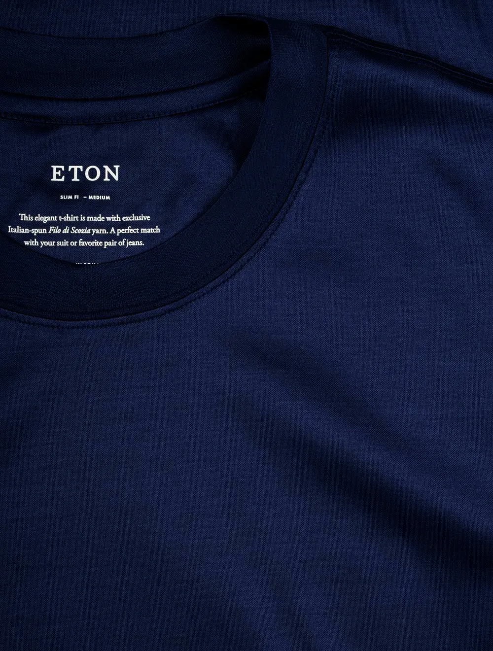 Filo di Scozia Crew Neck T-Shirt Navy