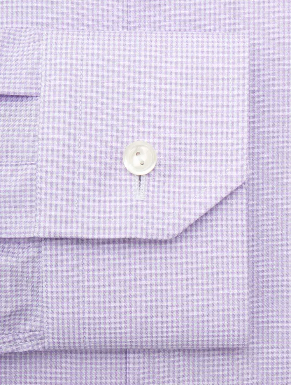 Fine Check Signature Twill Slim Fit Shirt Purple