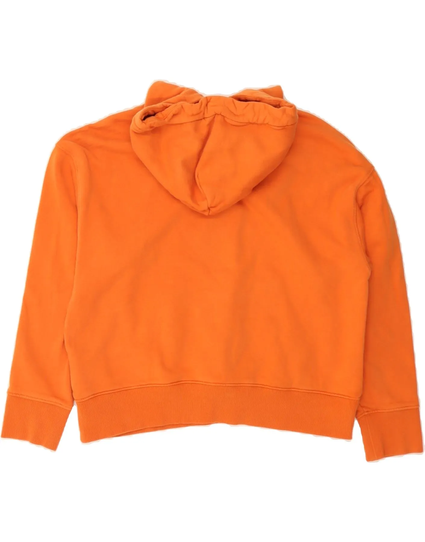 GANT Womens Crop Hoodie Jumper UK 14 Large Orange Cotton