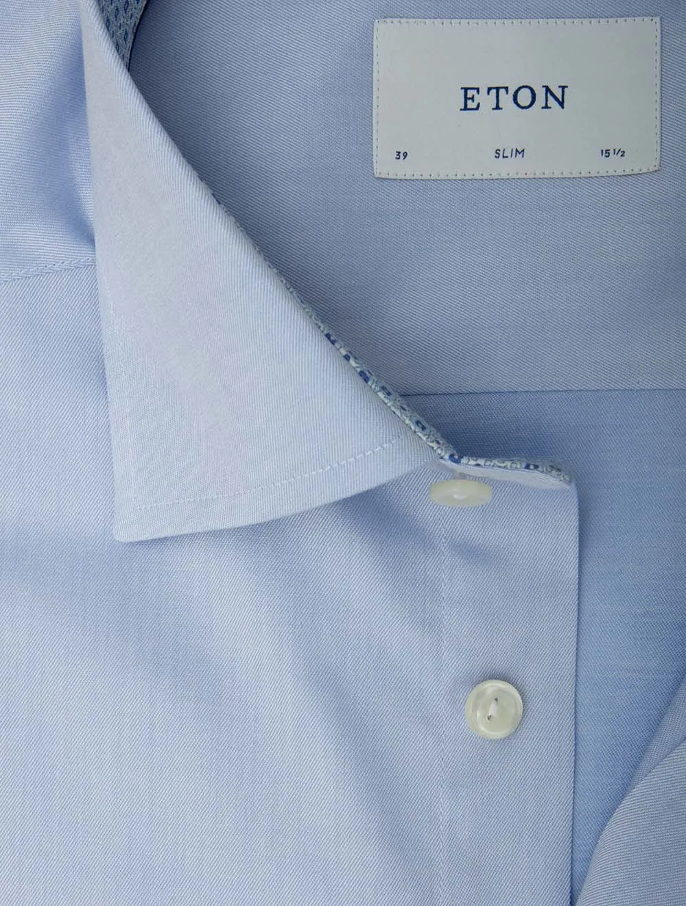 Geometric Inlay Slim Fit Shirt Blue