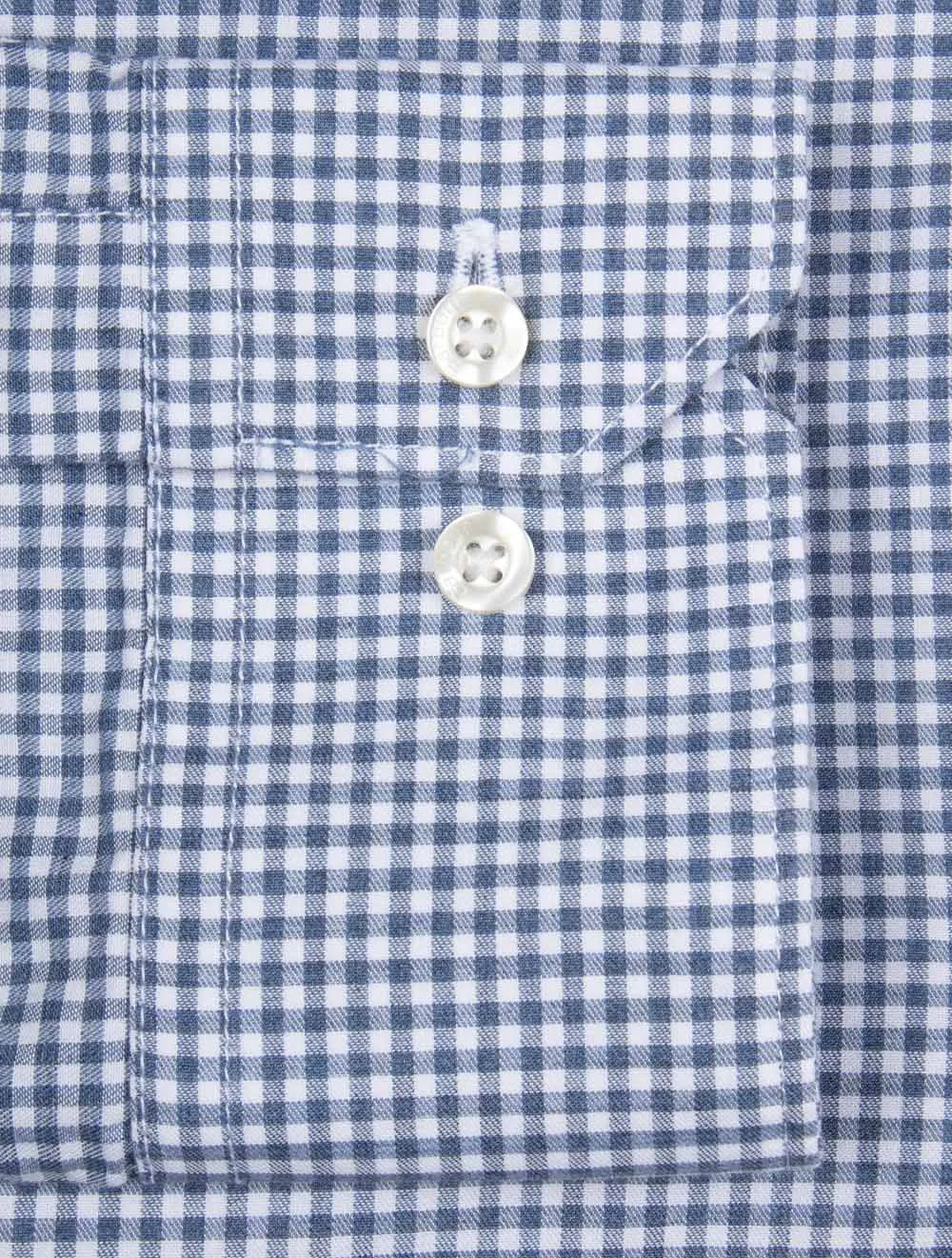 Gingham Finwell Tailored Long-Sleeved Shirt Blue