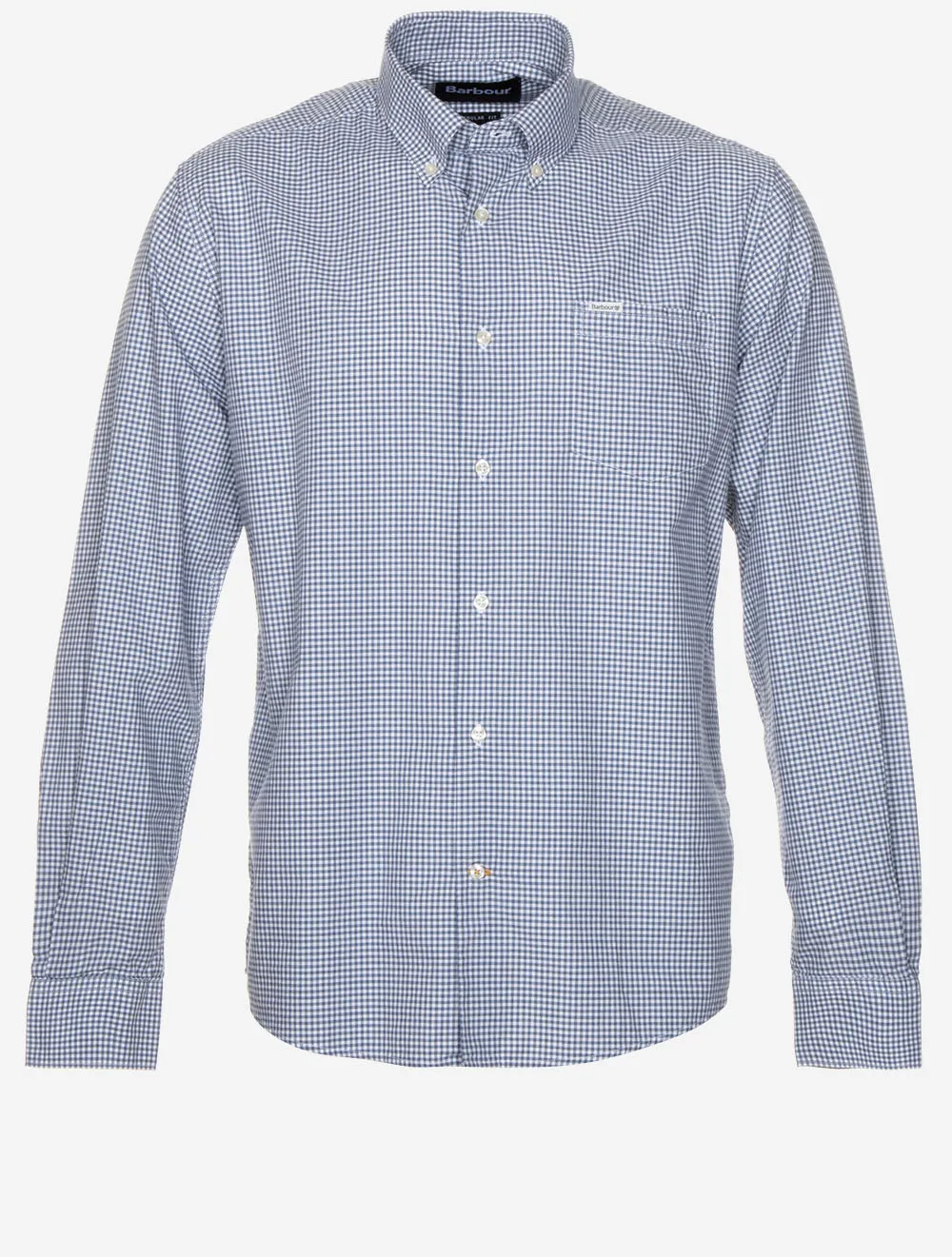 Gingham Finwell Tailored Long-Sleeved Shirt Blue