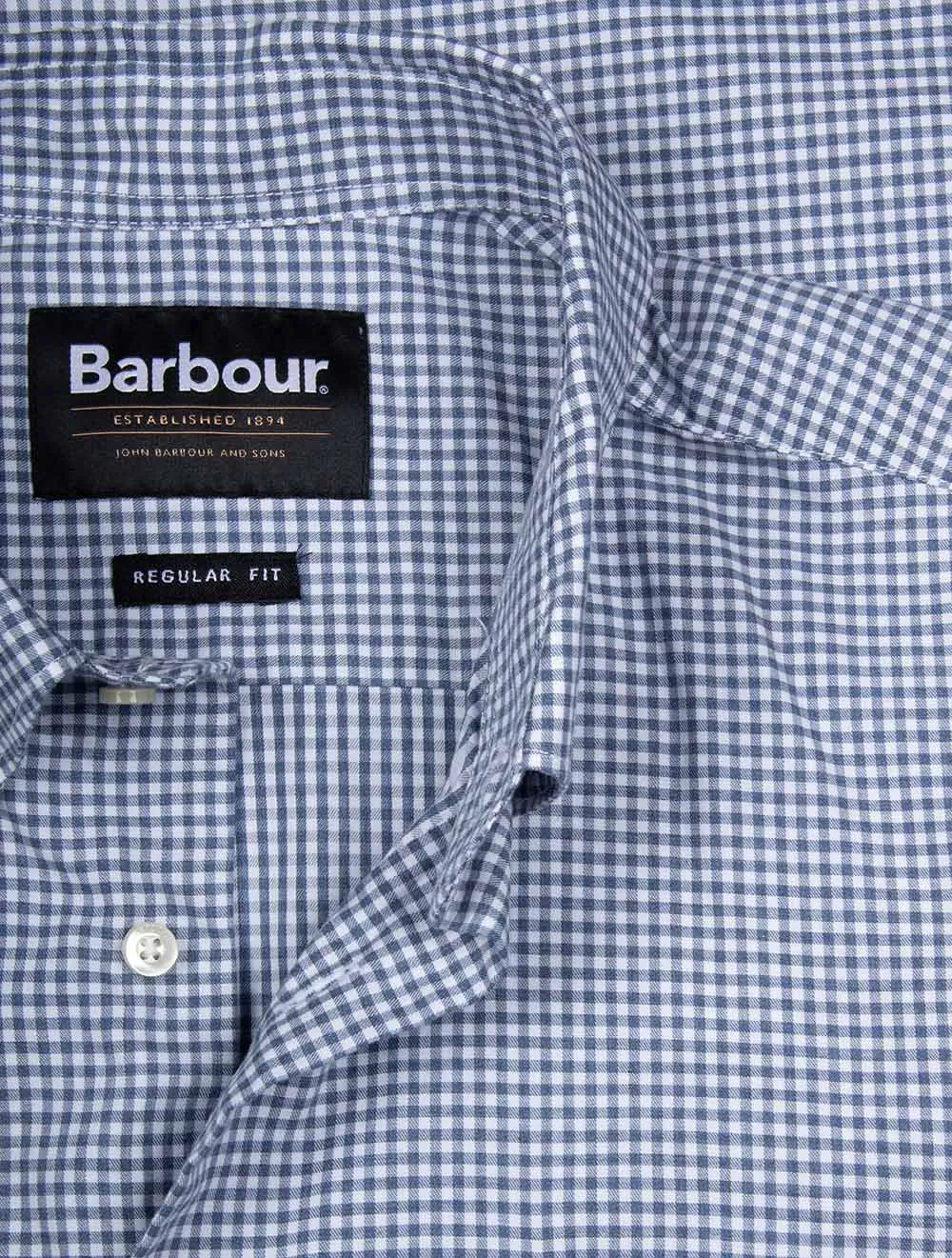 Gingham Finwell Tailored Long-Sleeved Shirt Blue