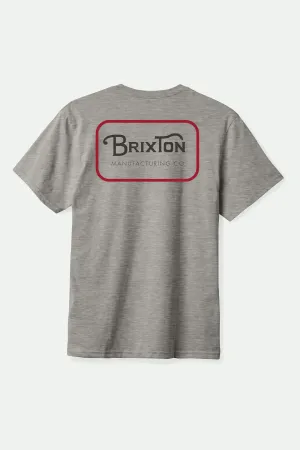 Grade S/S Standard T-Shirt - Heather Grey/Washed Black/Dark Red