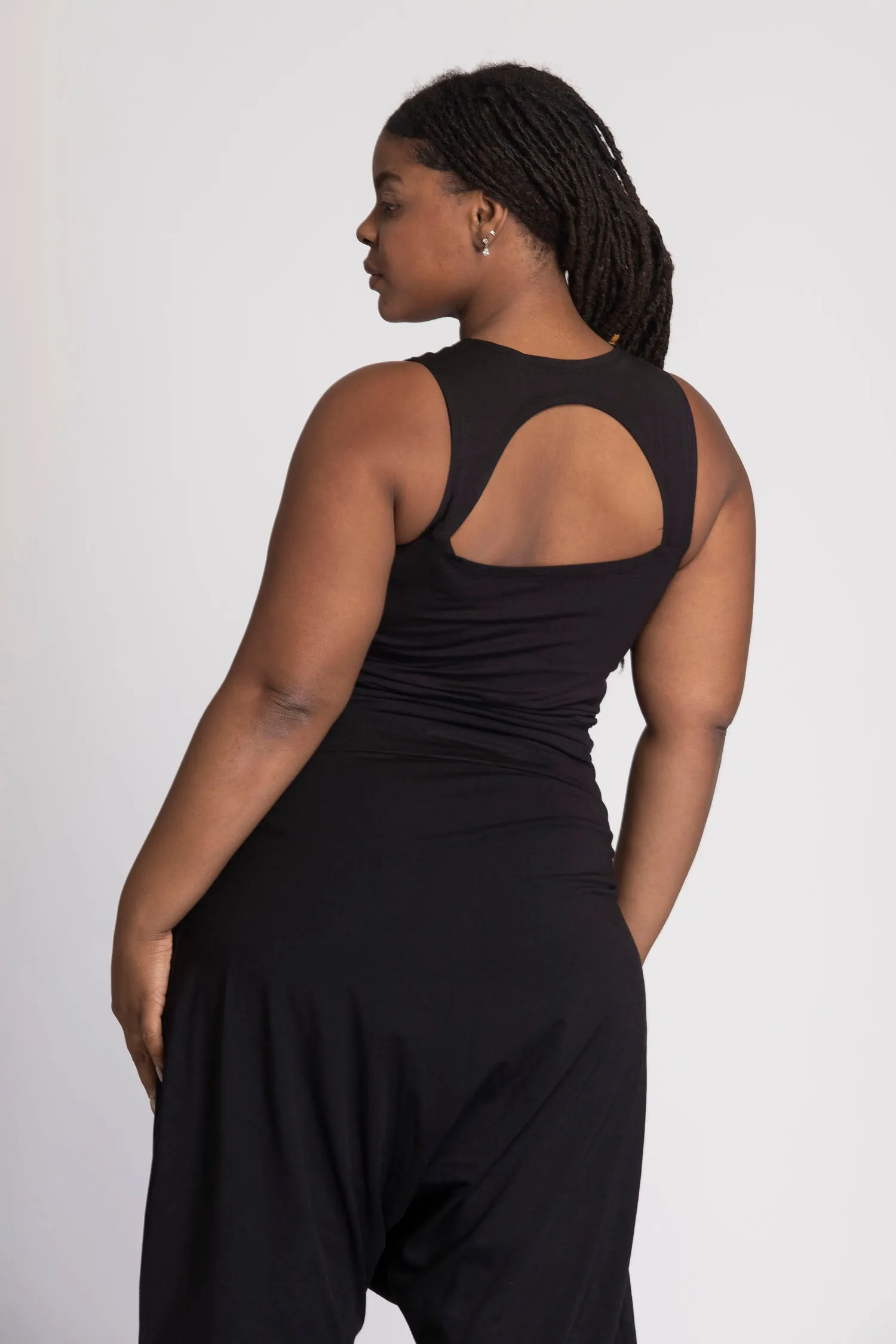 Half Moon Open Back Tank Top