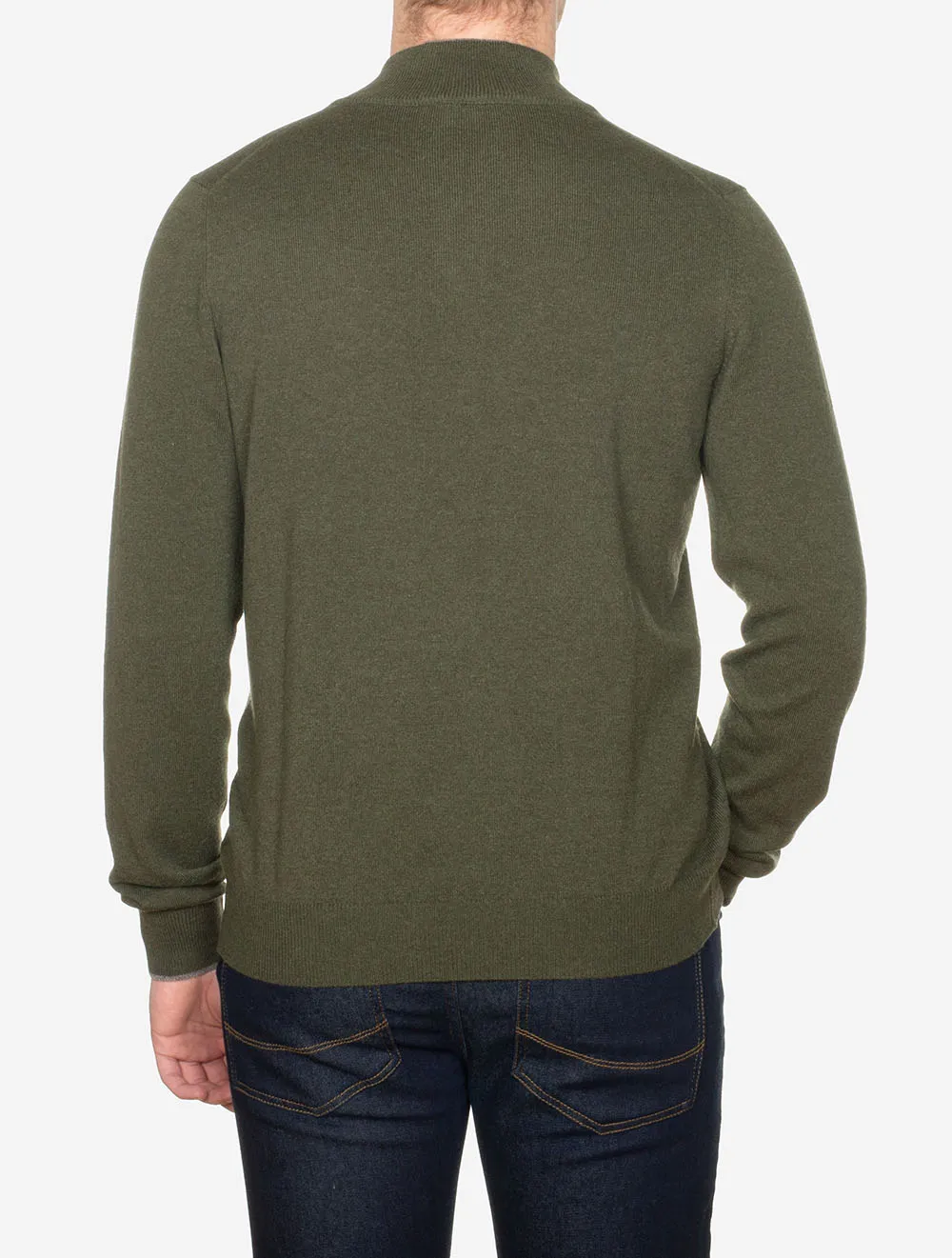 Half Zip Wool & Cashmere Green